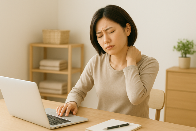 デスクワークで首肩のつらさ